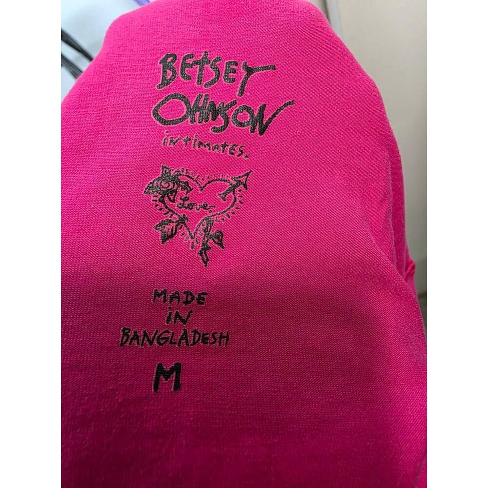 Betsey Johnson Intimates Pink Henley Top Size M - Picture 3 of 3
